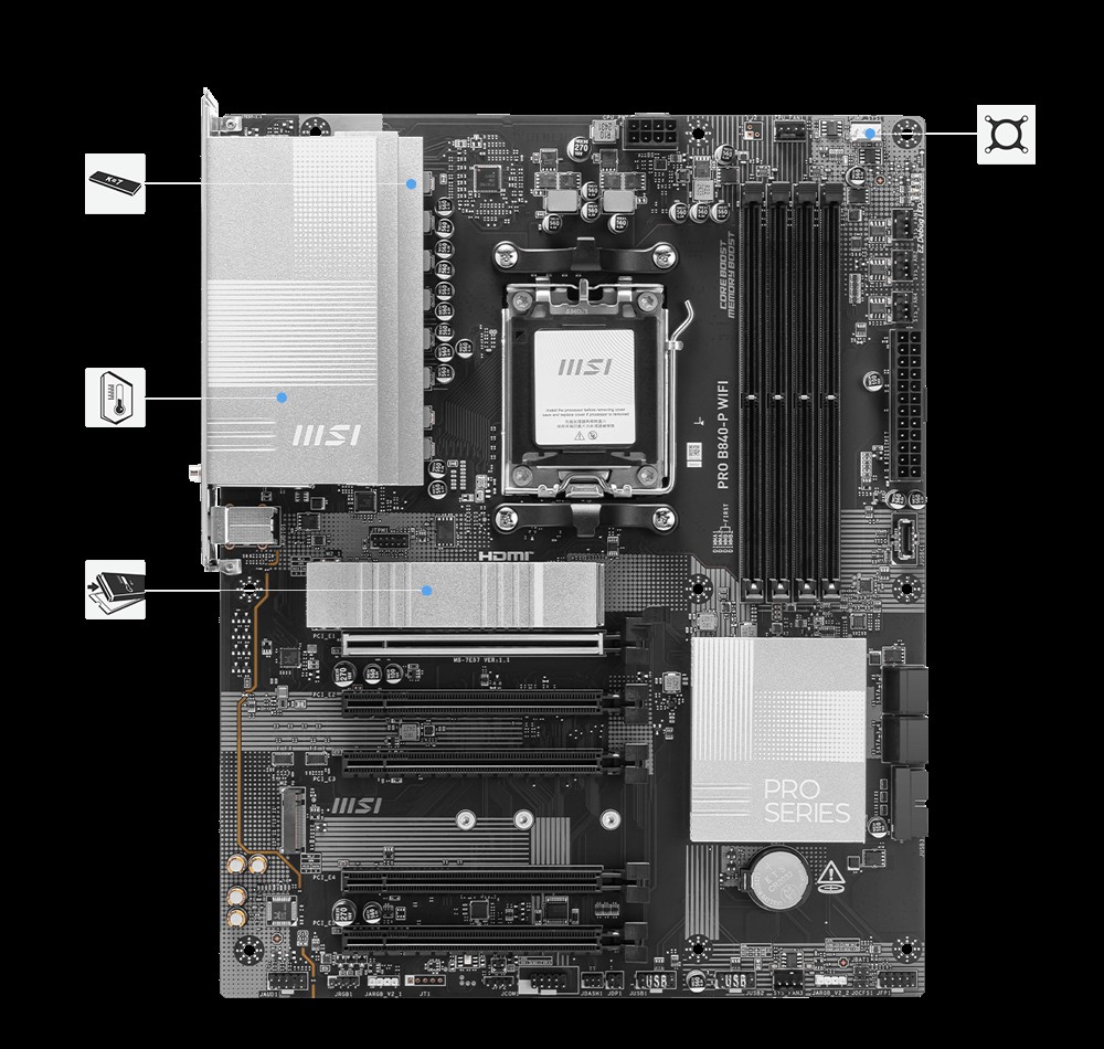 MSI B840-P WIFI DDR5 MOTHERBOARD