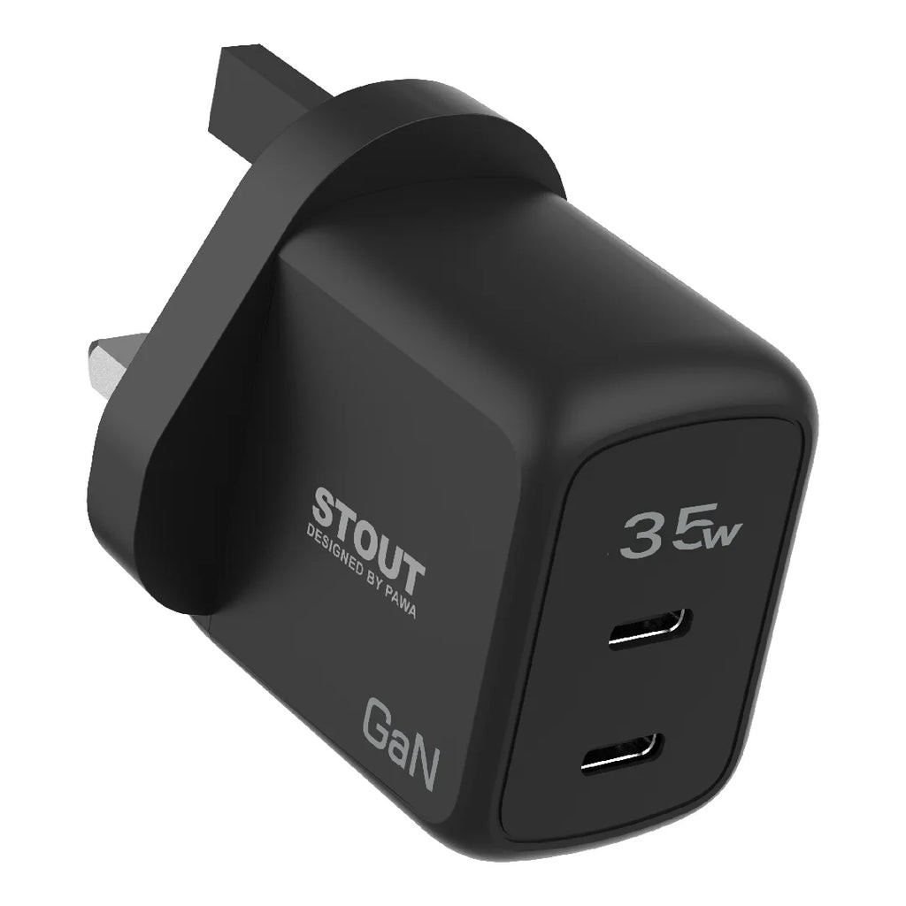 PAWA STOUT GAN TRAVEL CHARGER PD 35W BLACK PW-GN35UK-BK