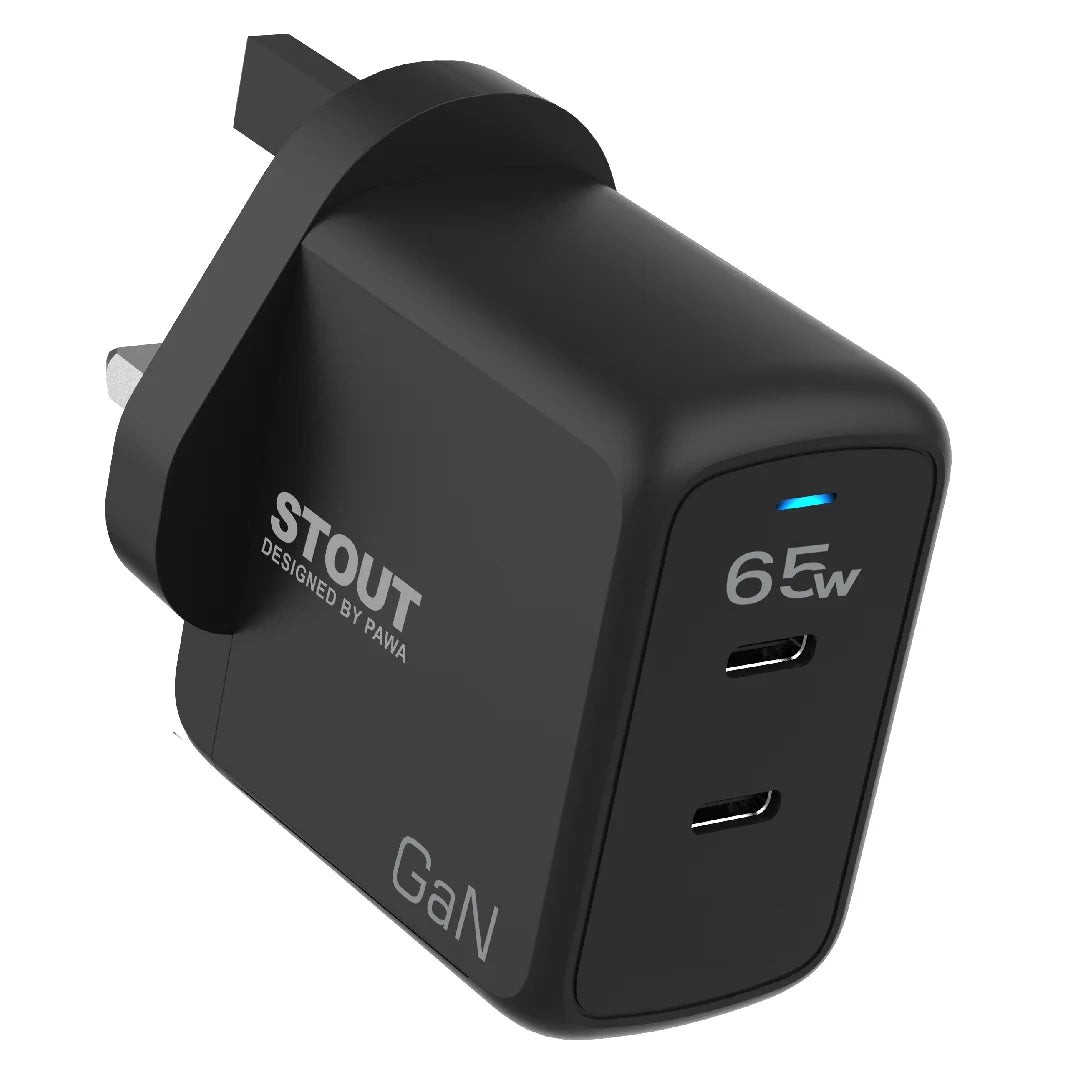 PAWA STOUT GAN TRAVEL CHARGER PD 65W BLACK PW-GN65UK-BK