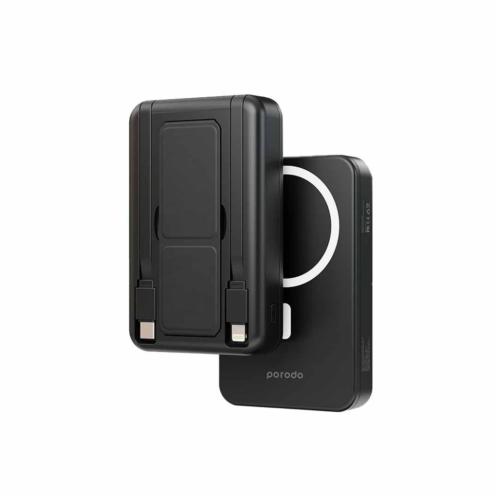PORODO 10000MAH PD 20W MAGSAFE GRIP POWER BANK BLACK PD-PBFCH040-BK