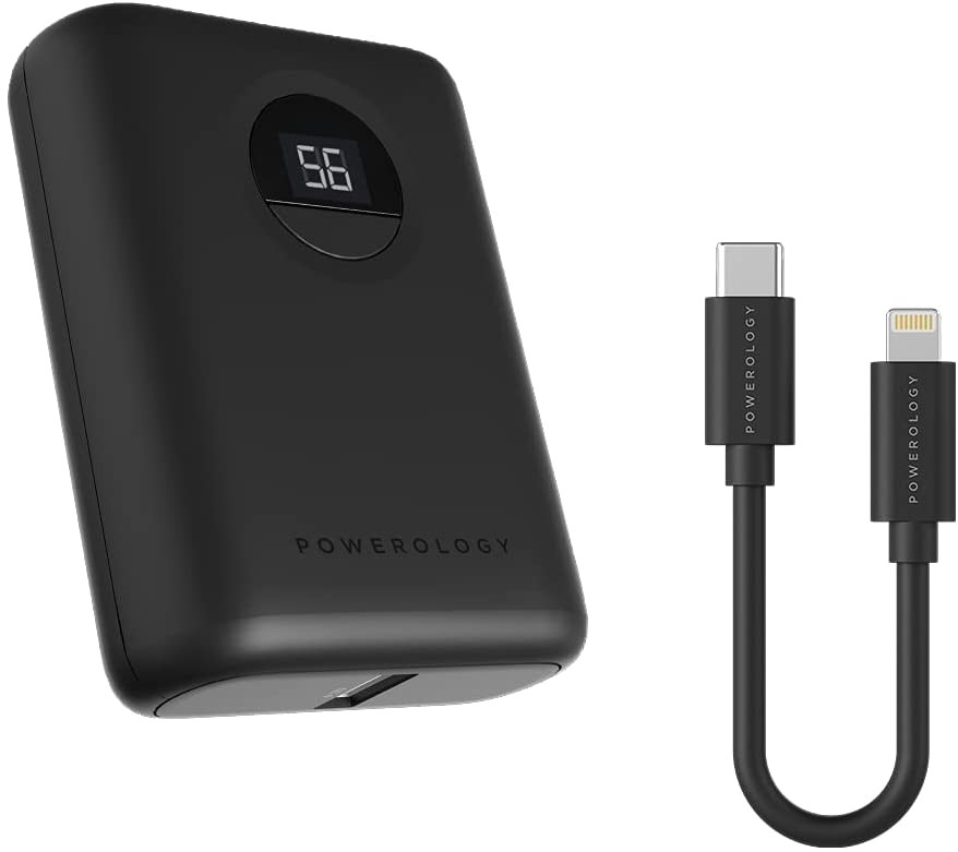 POWEROLOGY PD 20W 10000MAH ULTRA COMPACT POWER BANK WITH DUAL OUTPUT BLACK PPBCHA04-BK