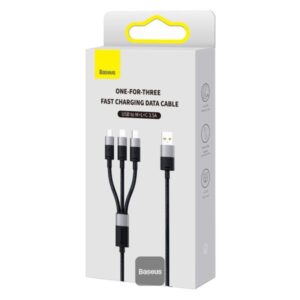 BASEUS ONE FOR THREE FAST CHARGING DATA CABLE BLACK CAXS000001