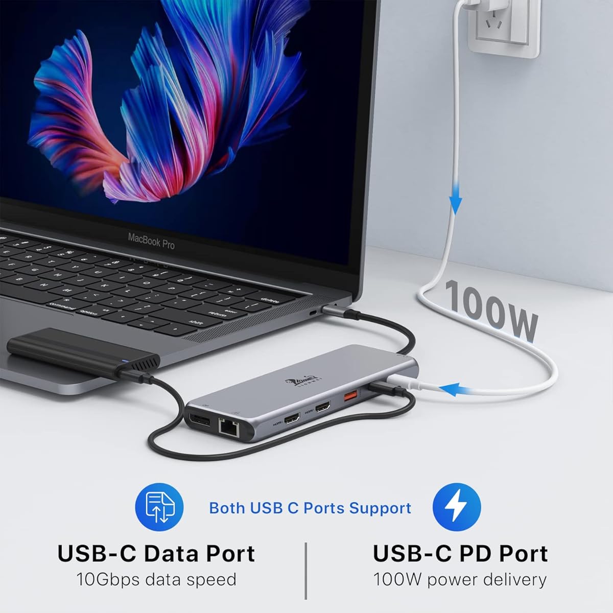 TYPE C TO HDTV 13 IN 1 TYPE C + HDTV + 2USB 3.0+ 3USB 2.0+VGA +SD+TF+AUDIO+LAN+WPC - Image 4