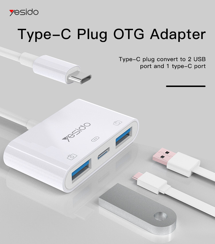 YESIDO OTG ADAPTER TYPE C TO USB 3.0 & PD QUICK CHARGE GS17
