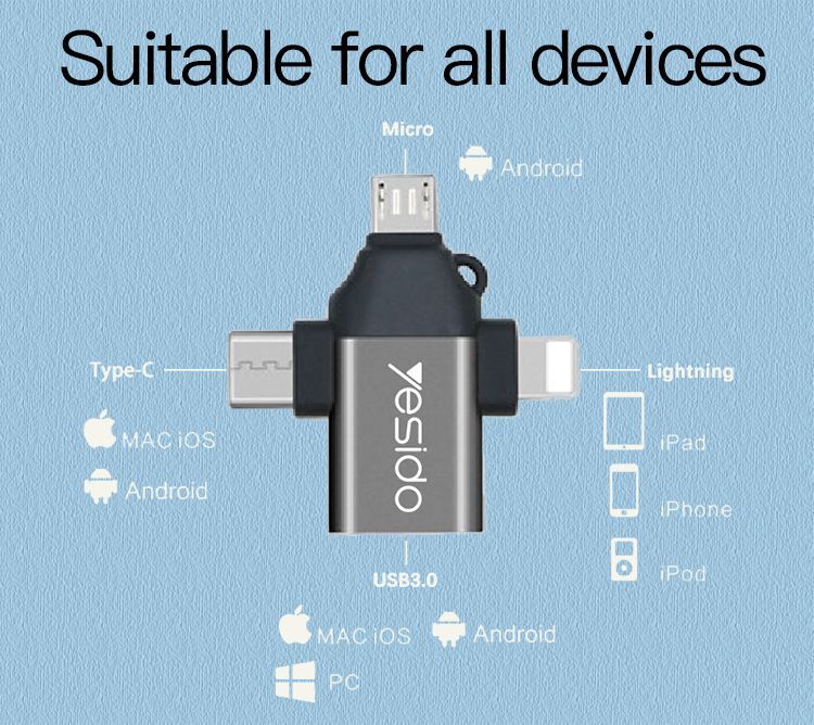 YESIDO 3 IN 1 OTG GS15 - Image 3