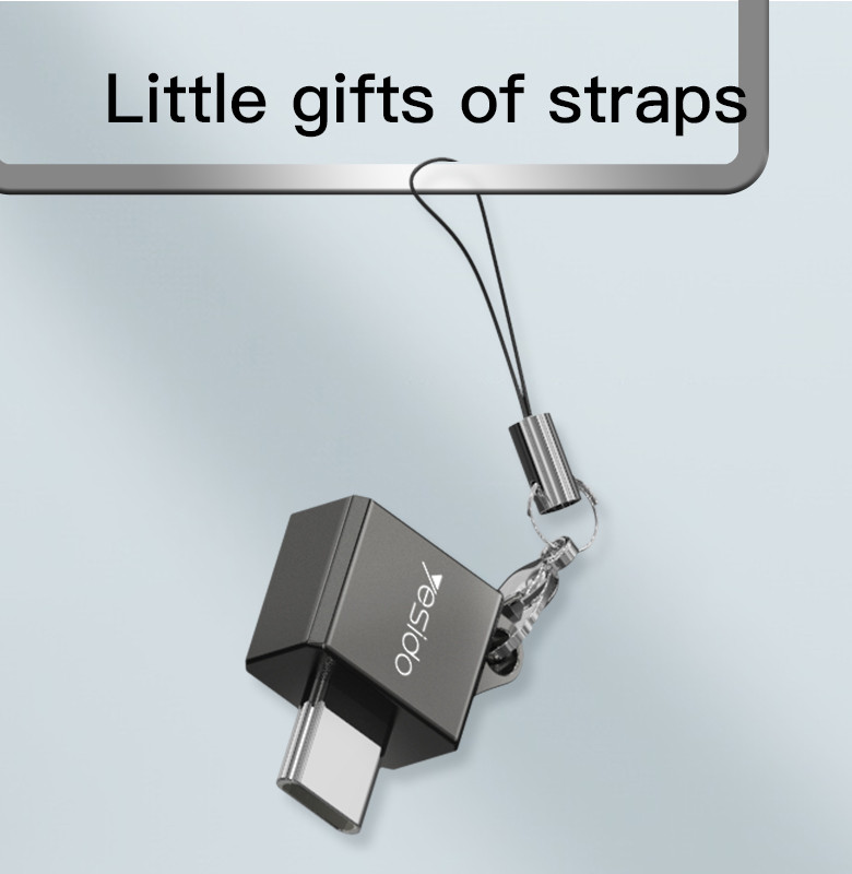 GS08 Mini Aluminum Alloy USB Type-C U-disk Card Reader Mouse Convert OTG Adapter - Image 2