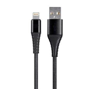 LAPWINGS 18W LIGHTNING CABLE POWER KIT NYLON BRAIDED 1M BLACK HCT 114
