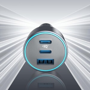 ANKER 67W POWERFUL TRIPLE PORT CAR CHARGER GRAY A2731HA1