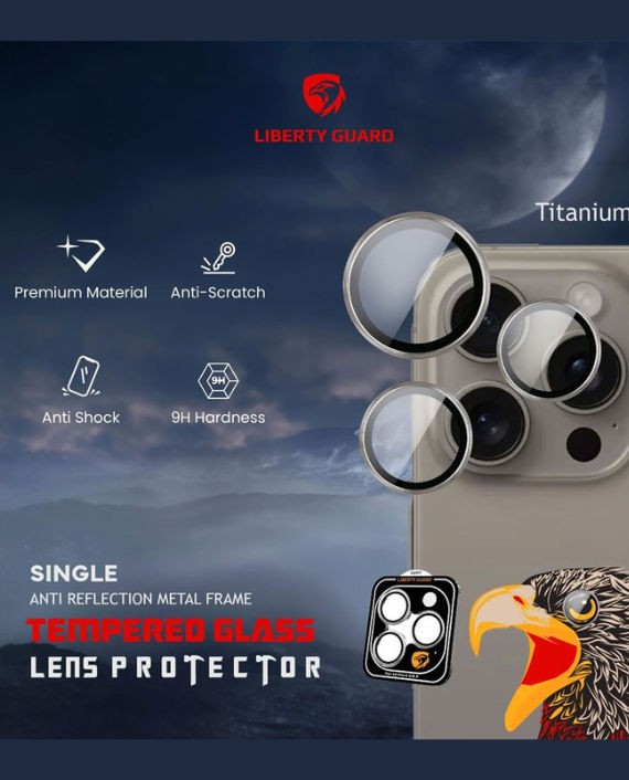 LIBERTY GUARD 16 PRO/PRO MAX TITANIUM LENS PROTECTOR LGCLGL16S-TT