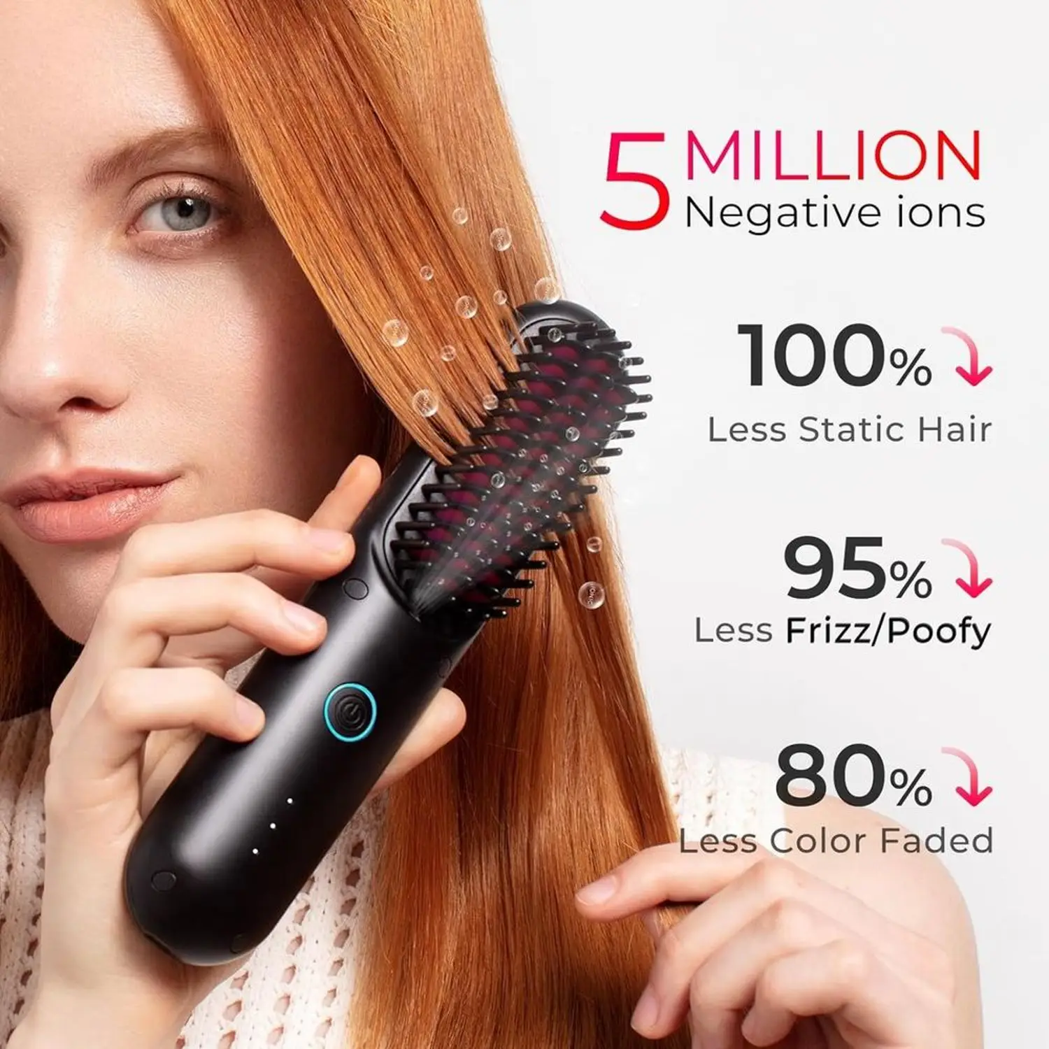 TYMO PORTA PORTABLE HAIR STRAIGHTENING BRUSH BLACK HC120 - Image 6