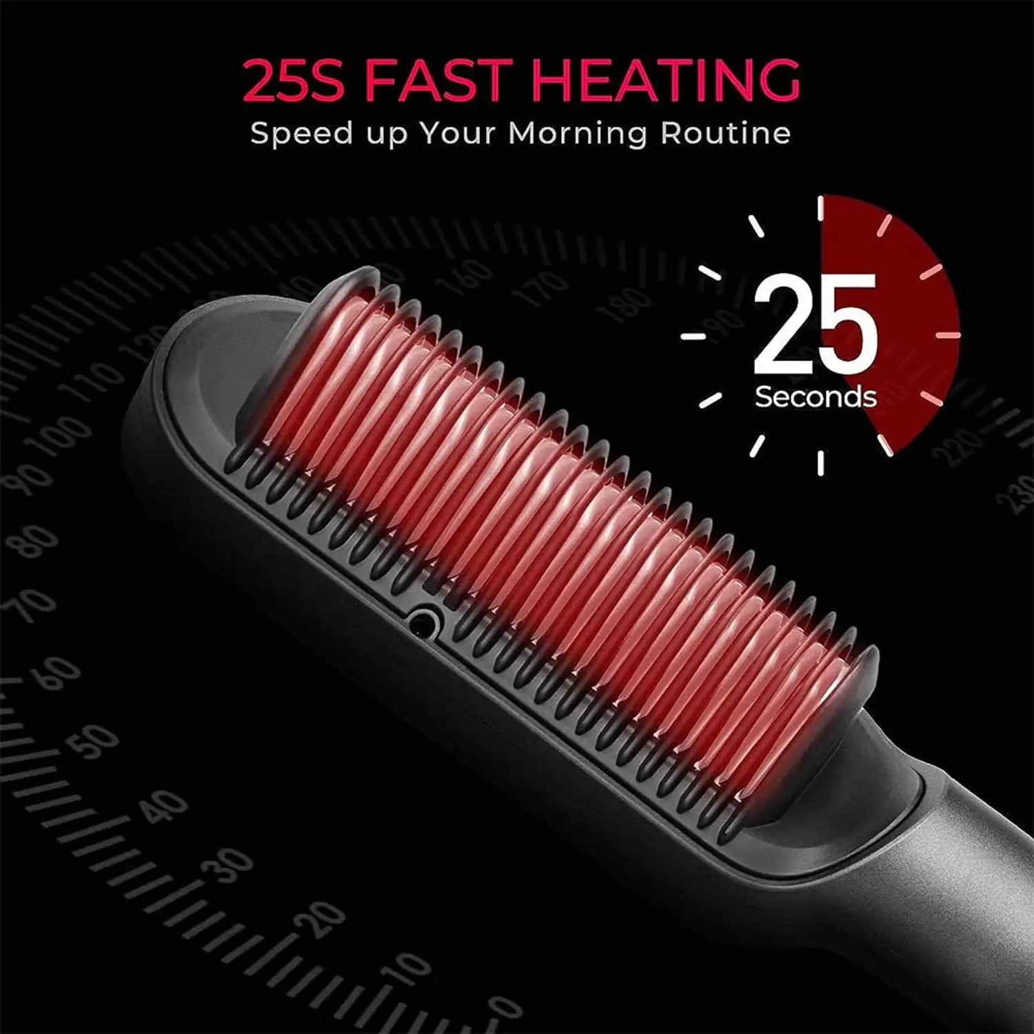 TYMO RING PLUS IONIC HAIR STRAIGHTENING COMB BLACK HC103 - Image 3