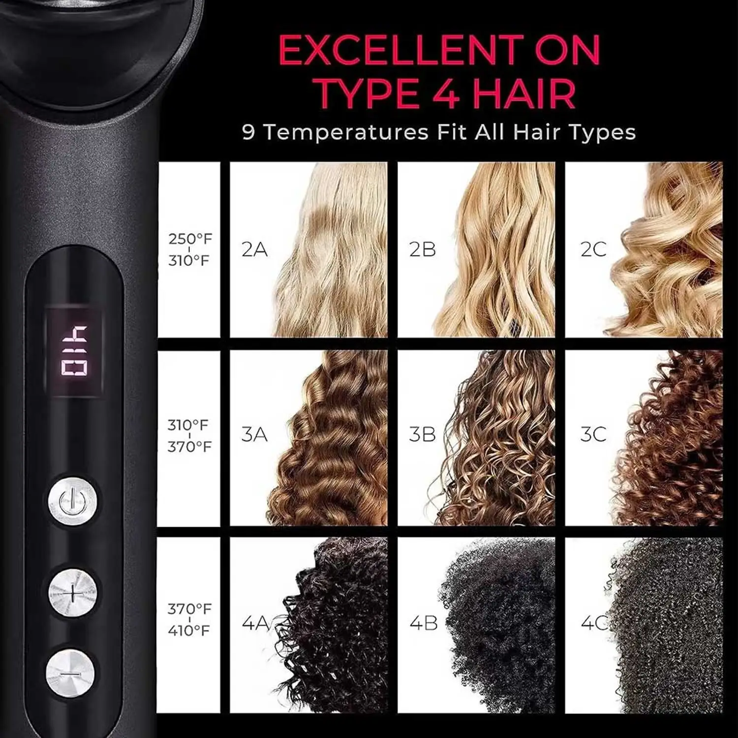 TYMO RING PLUS IONIC HAIR STRAIGHTENING COMB BLACK HC103 - Image 4